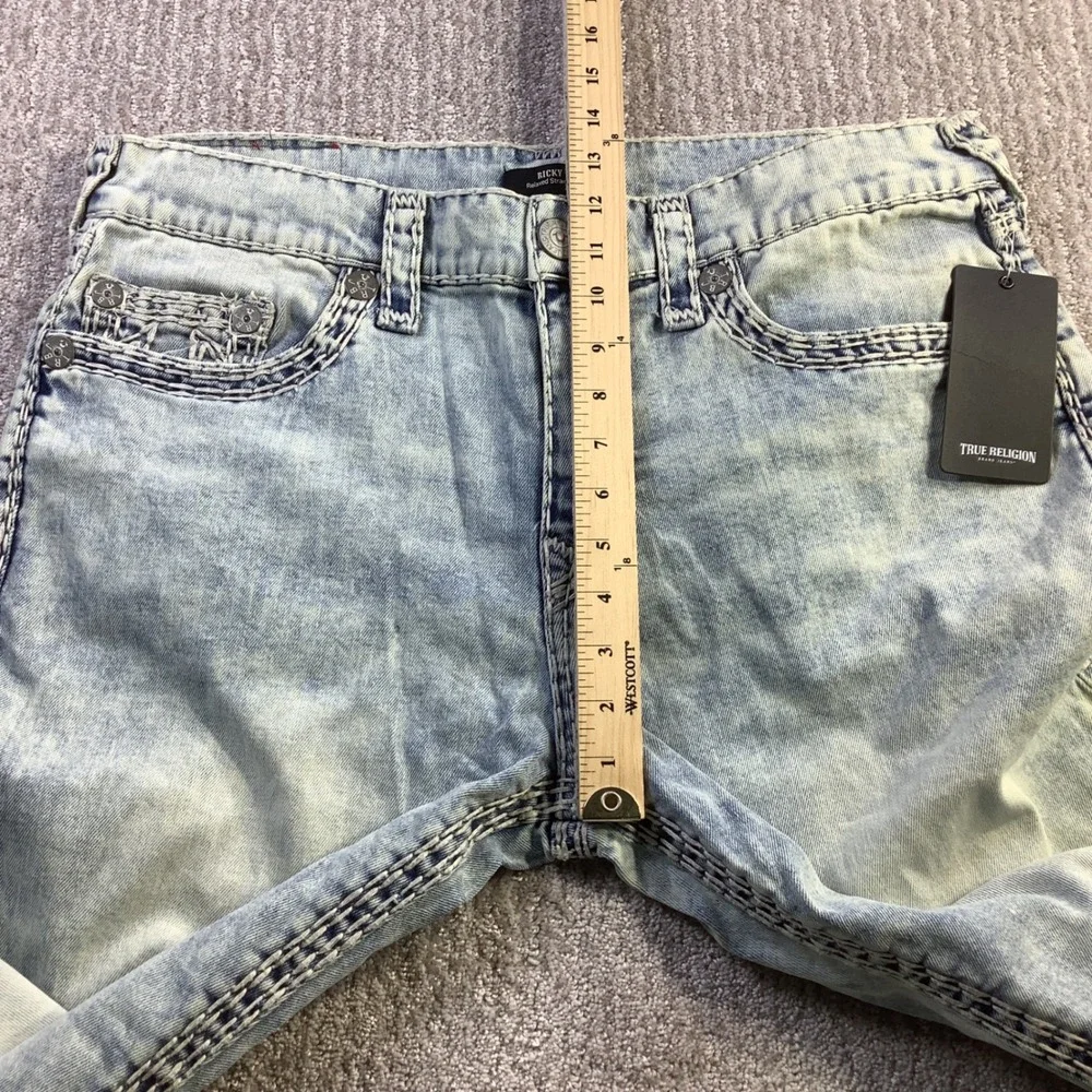 True‎ Religion Ricky Super QT NF Relaxed Straight Jeans Light Wash 36 x 32.5 NWT